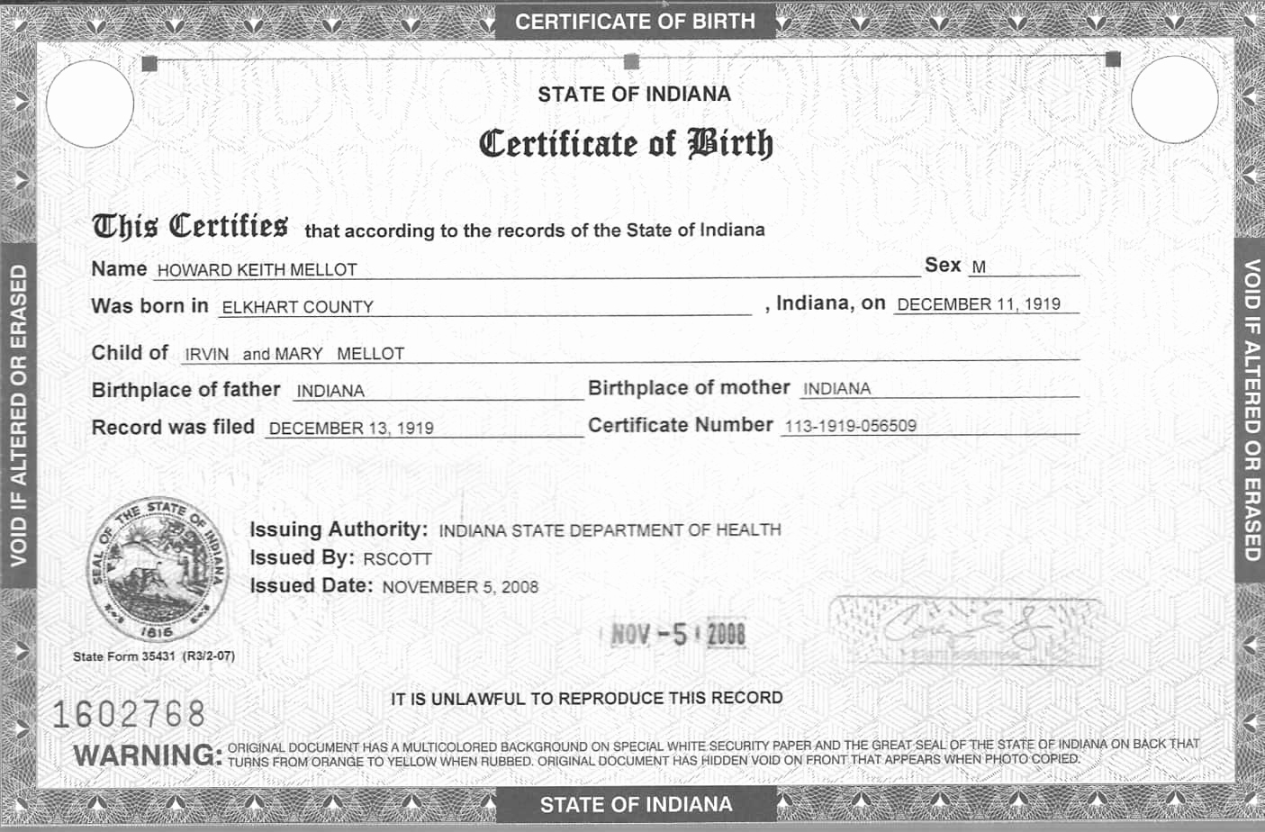 Birth Certificate Template Doc Elegant 5 Birth Certificate Templates Excel Pdf formats