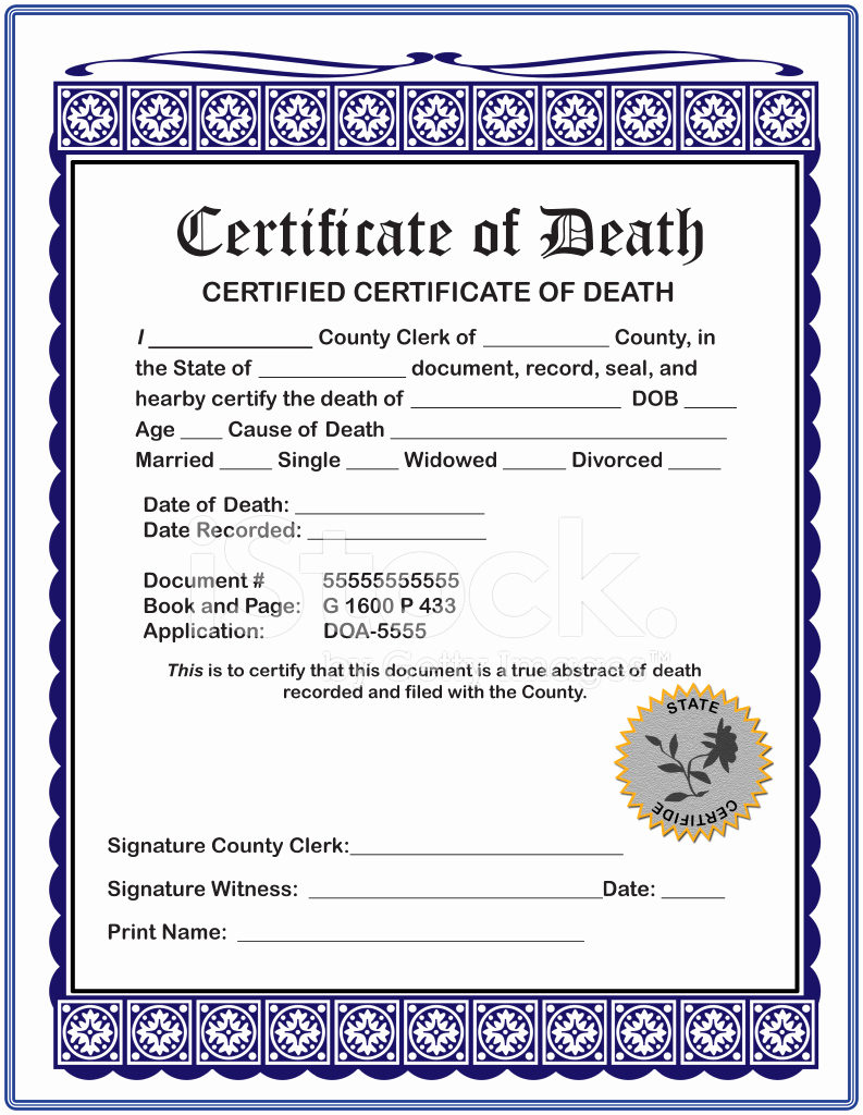 Blank Death Certificate Template Best Of Blank Certificate Of Death Stock Photos Free