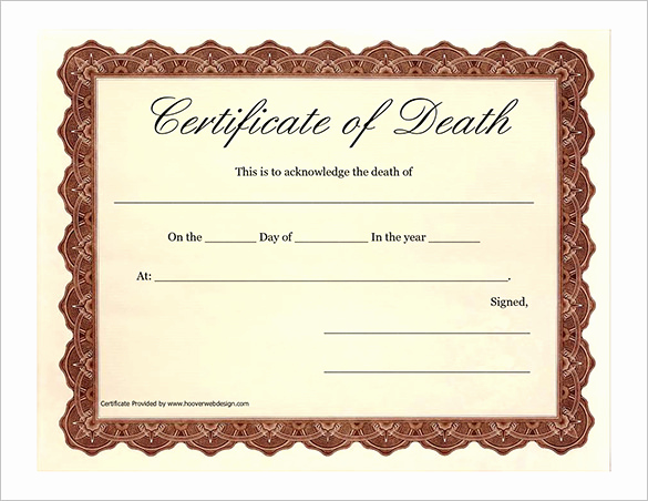 Blank Death Certificate Template Elegant 7 Death Certificate Templates – Free Word Pdf Documents