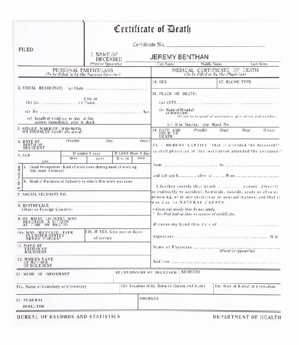 Blank Death Certificate Template Elegant Best S Of Blank Death Certificates New York New