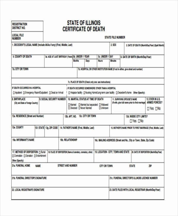 Blank Death Certificate Template Fresh Certificate formats Templates 38 Free Word Excel Pdf