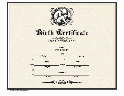 Blank Death Certificate Template Fresh This Printable Birth Certificate Has An Engraved Look and