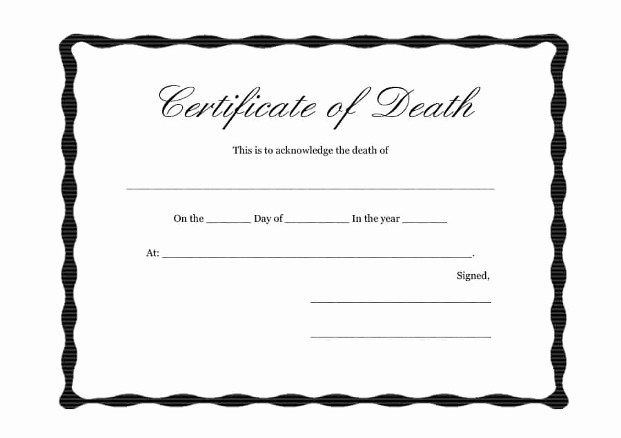 Blank Death Certificate Template Inspirational 37 Blank Death Certificate Templates [ Free] Templatelab