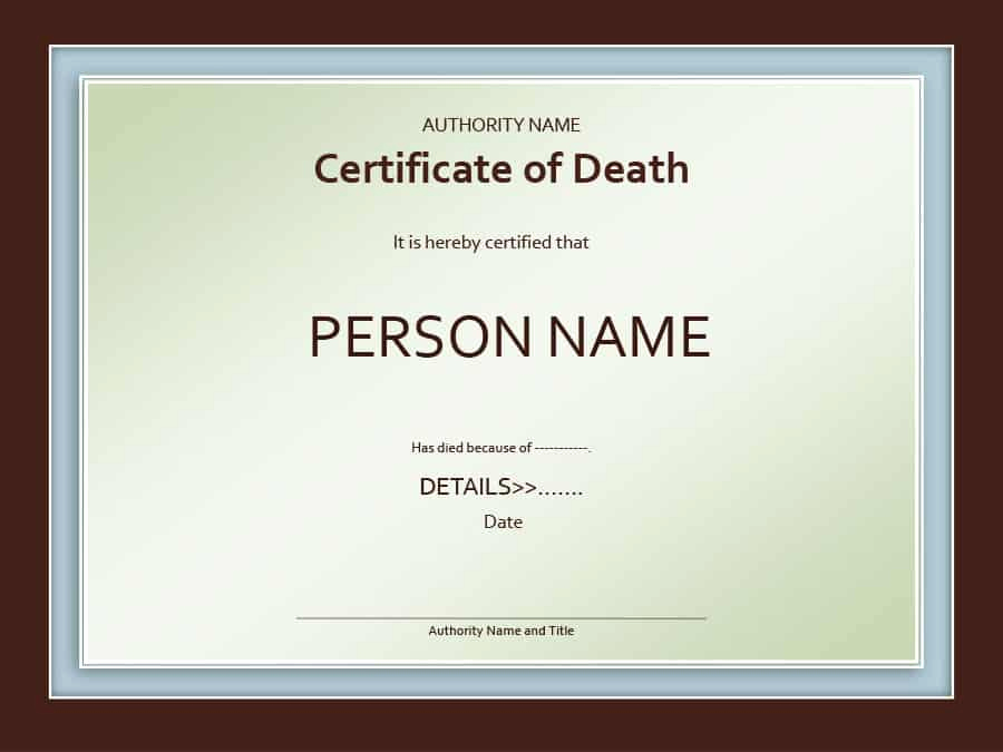 Blank Death Certificate Template Unique 37 Blank Death Certificate Templates [ Free] Templatelab