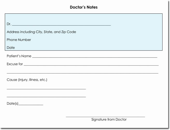 Blank Doctors Note Template Awesome Doctor S Note Templates 28 Blank formats to Create