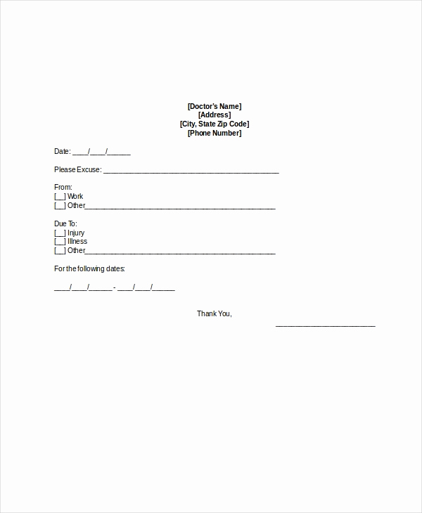 Blank Doctors Note Template Best Of Doctors Note Template 16 Free Word Pdf Psd Documents