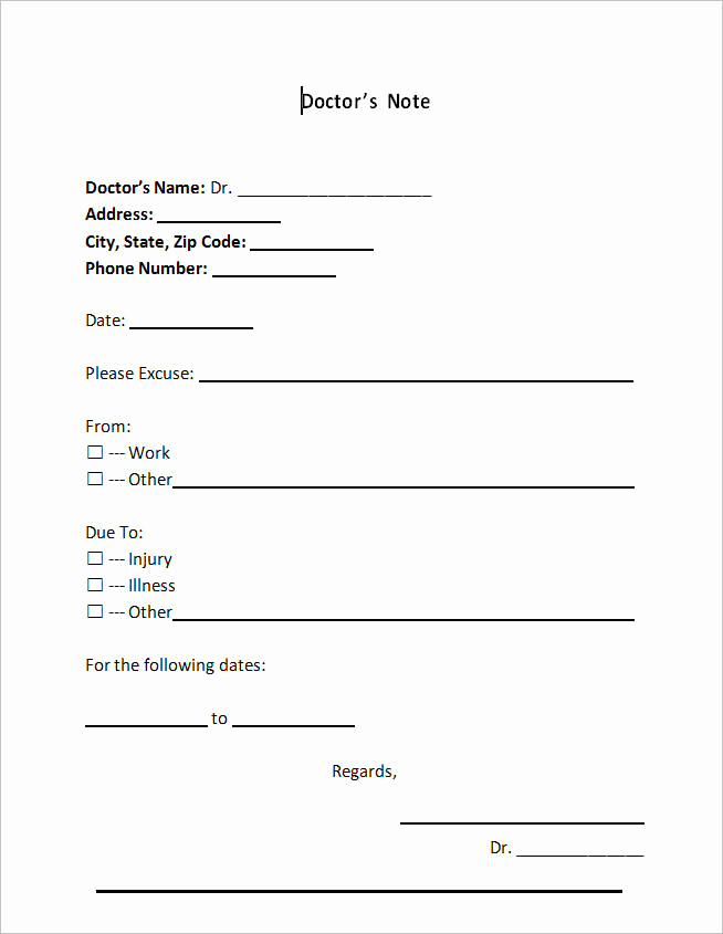 Blank Doctors Note Template Elegant 15 Best Doctors Note Templates Sample Example Word Pdf