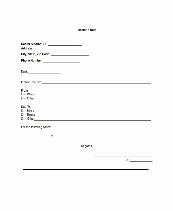 Blank Doctors Note Template Elegant Doctors Note Template 16 Free Word Pdf Psd Documents