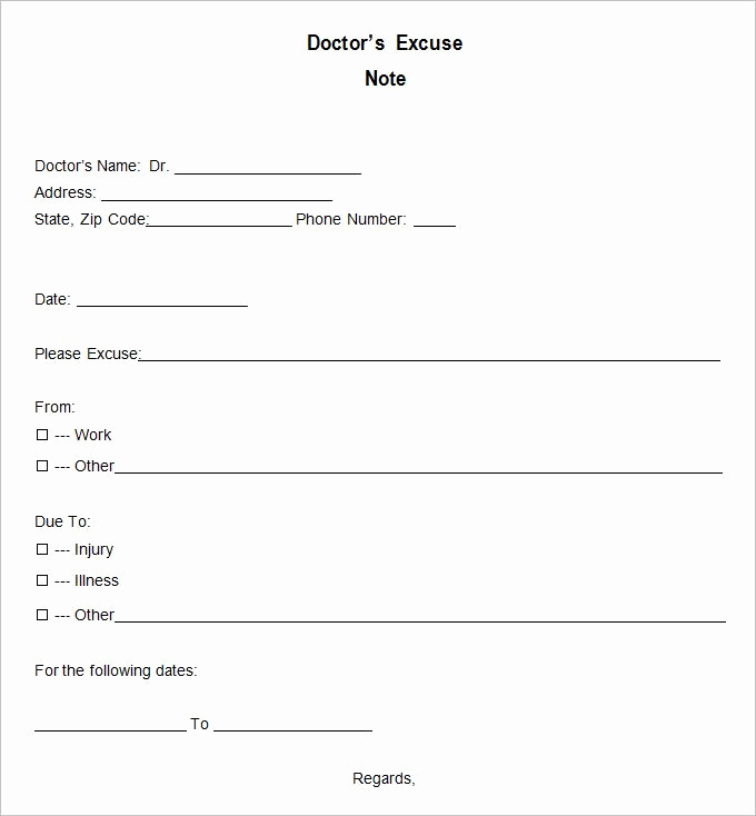 Blank Doctors Note Template Elegant Free Fill In the Blank Doctors Note