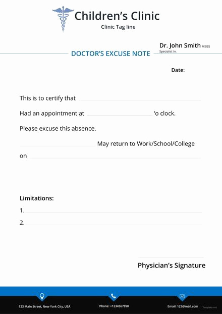 Blank Doctors Note Template Fresh Free Blank Doctor Note