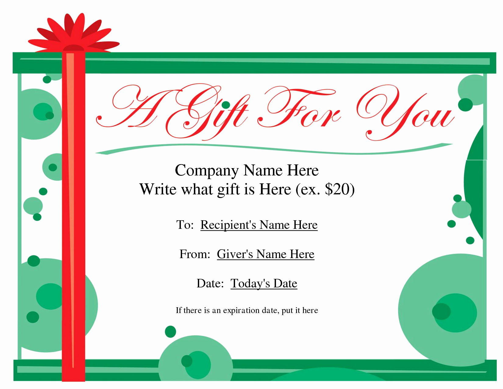 Blank Gift Certificate Template Word Fresh Free Printable Gift Certificate Template