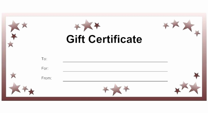Blank Gift Certificate Template Word Inspirational Blank Gift Certificate Free Misc