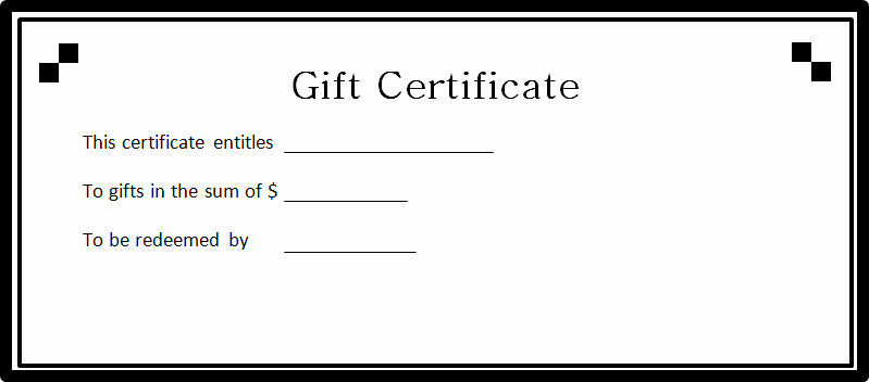 Blank Gift Certificate Template Word Inspirational Gift Certificate Template