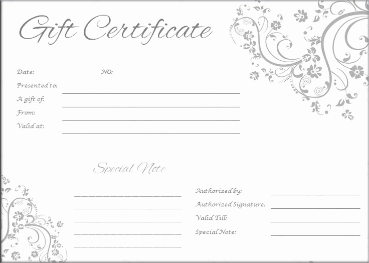 Blank Gift Certificate Template Word New Gift Certificate Template