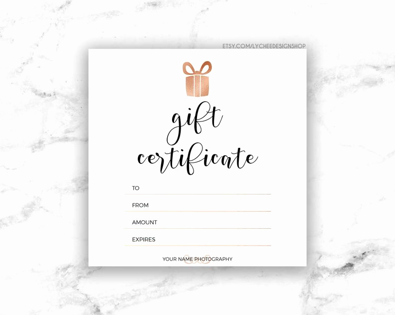 Blank Gift Certificate Template Word Unique Printable Rose Gold Gift Certificate Template Editable