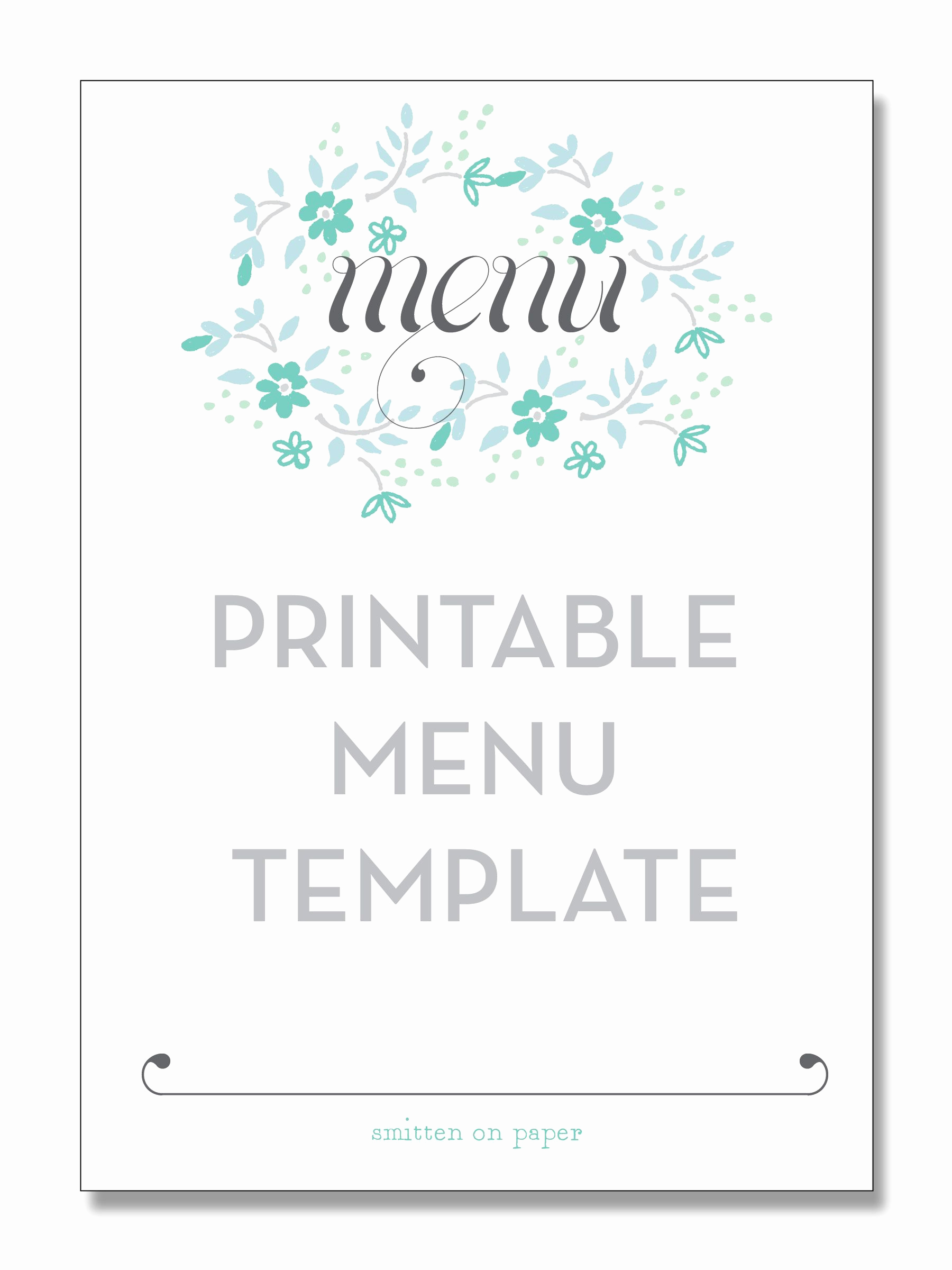 Blank Menu Template Free Download Lovely Freebie Friday Printable Menu