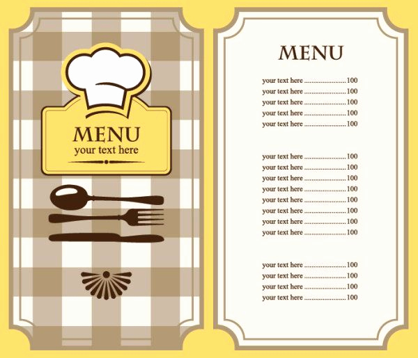 Blank Menu Template Free Download Unique Free Restaurant Menu Template