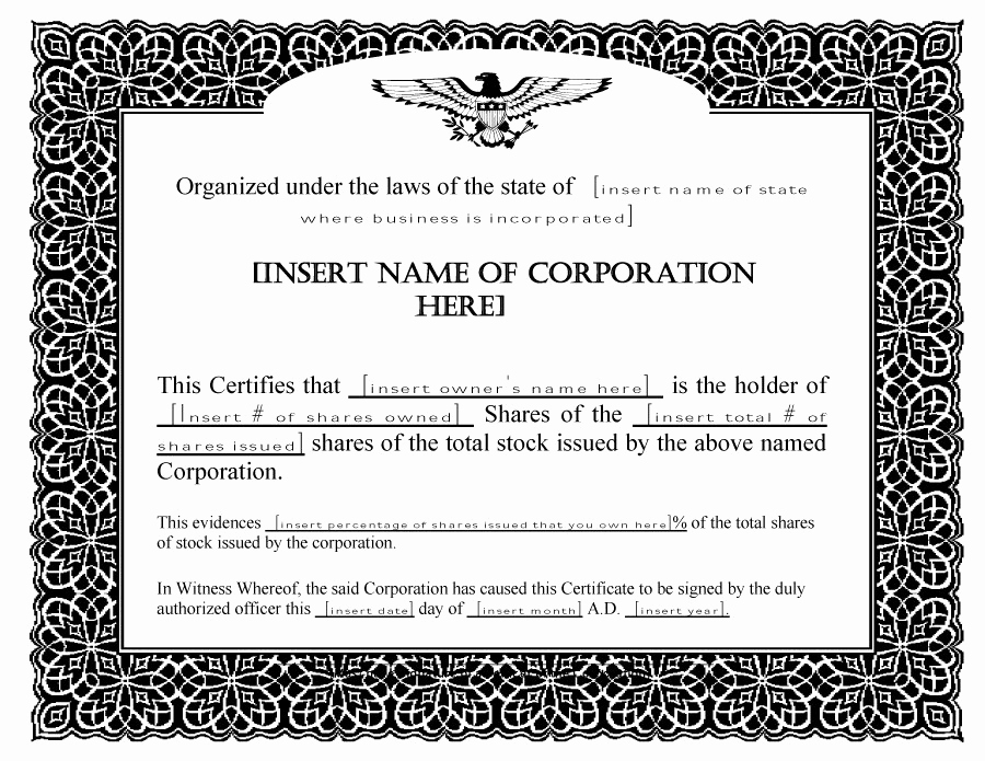 Blank Stock Certificate Template Free Beautiful 40 Free Stock Certificate Templates Word Pdf