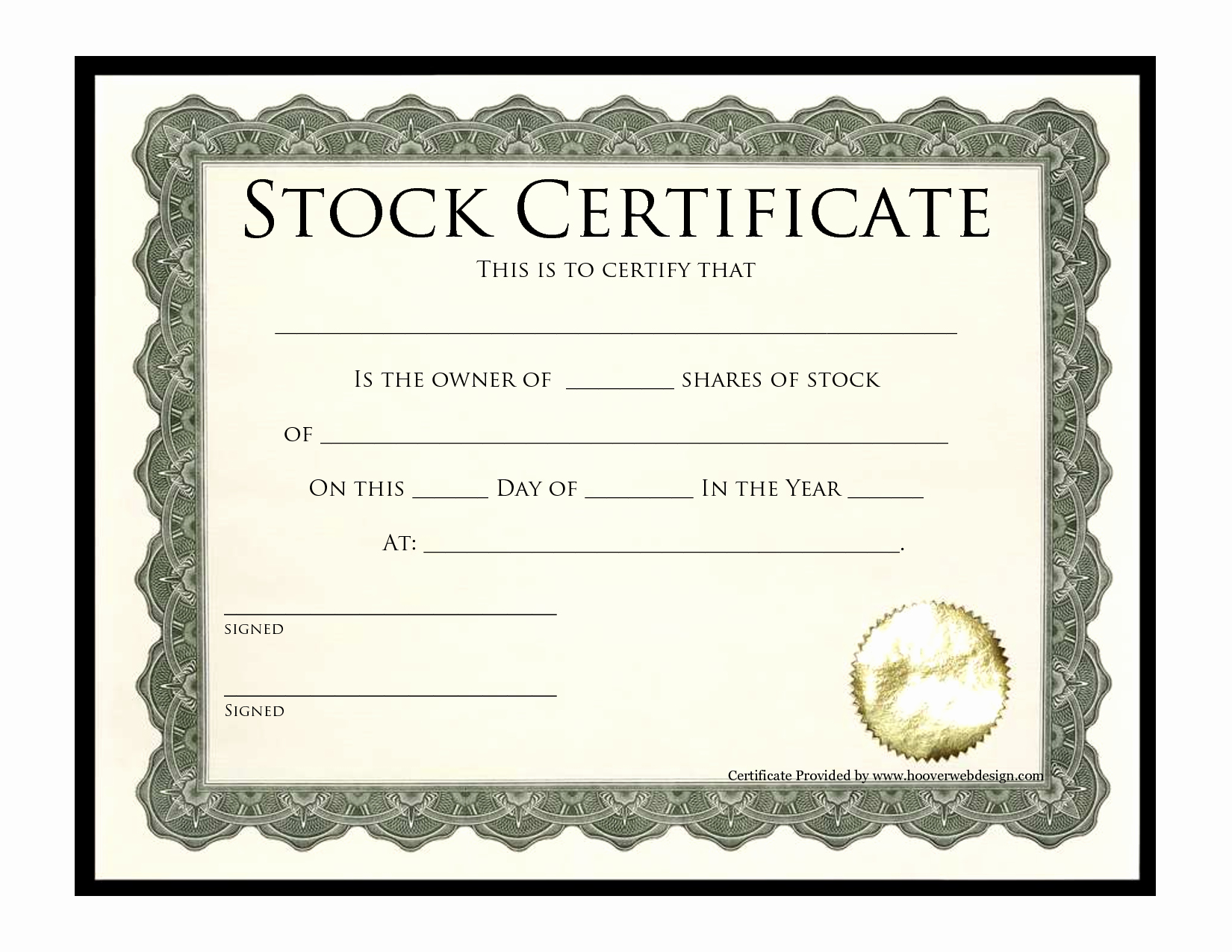 Blank Stock Certificate Template Free Lovely Stock Certificate Template