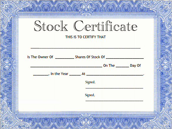 Blank Stock Certificate Template Free Unique Blank Free Mon Stock Certificate Template Microsoft