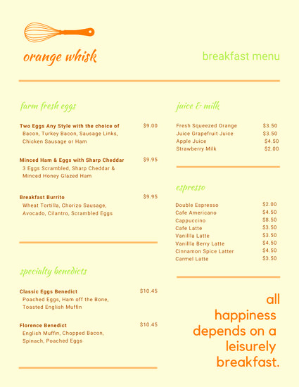 Breakfast Menu Template Free Awesome Customize 62 Breakfast Menu Templates Online Canva