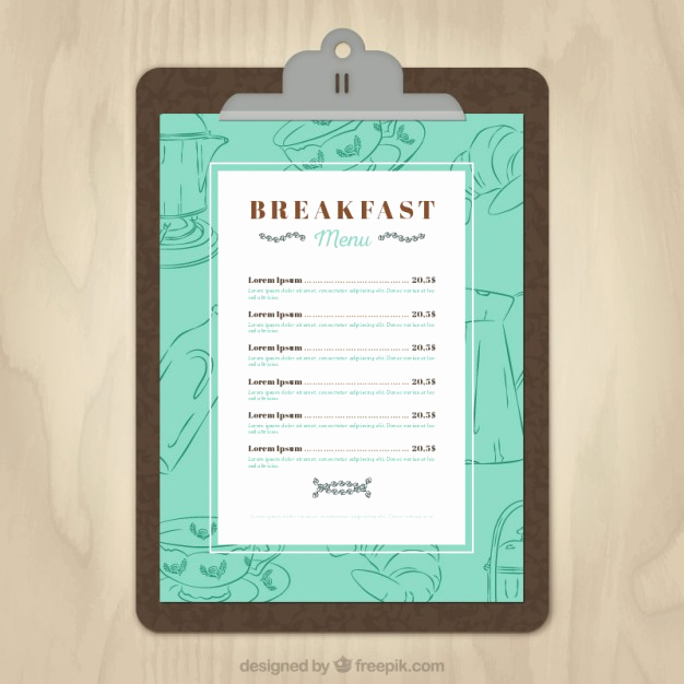 Breakfast Menu Template Free Best Of Breakfast Menu Template Vector