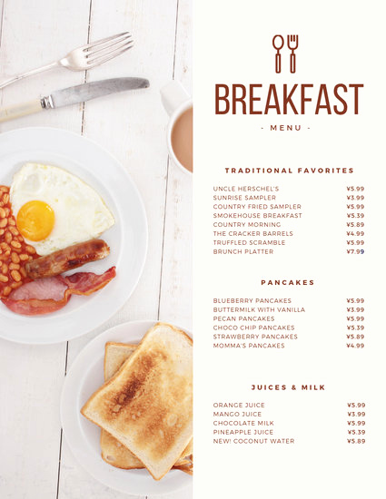 Breakfast Menu Template Free Inspirational Customize 64 Breakfast Menu Templates Online Canva