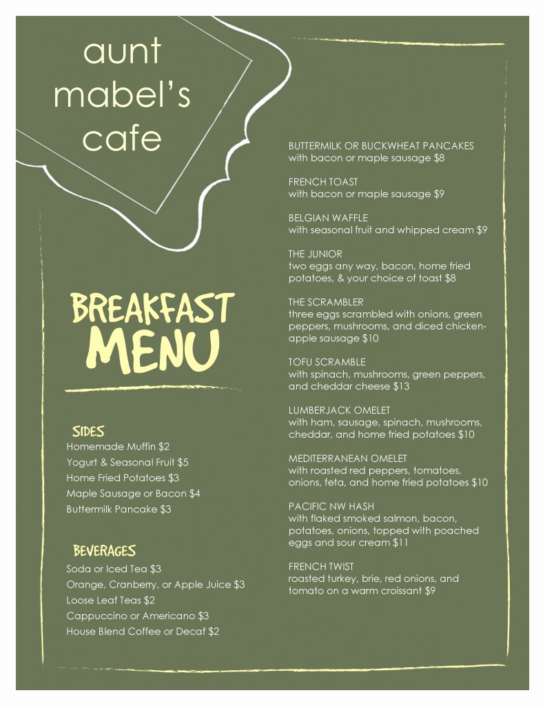 Breakfast Menu Template Free Inspirational Marketing Nug S Authentic Customer Service Slinging