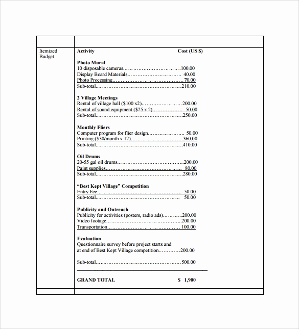 Budget Proposal Template Word Luxury Free 20 Sample Bud Proposal Templates In Google Docs