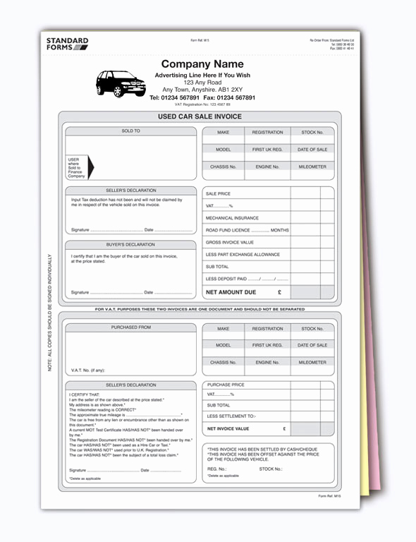 Car Sales Invoice Template Fresh Used Car Invoice Template