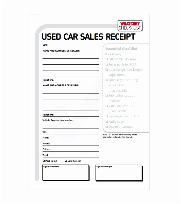 Car Sales Invoice Template Lovely Car Sale Receipt Receipt Template Doc for Word