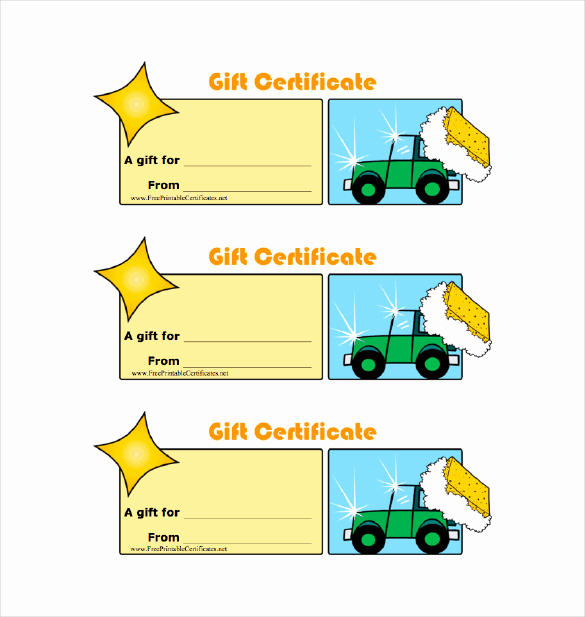 Car Wash Gift Certificate Template Best Of Certificate Templates Gift Certificate Template 8 Free