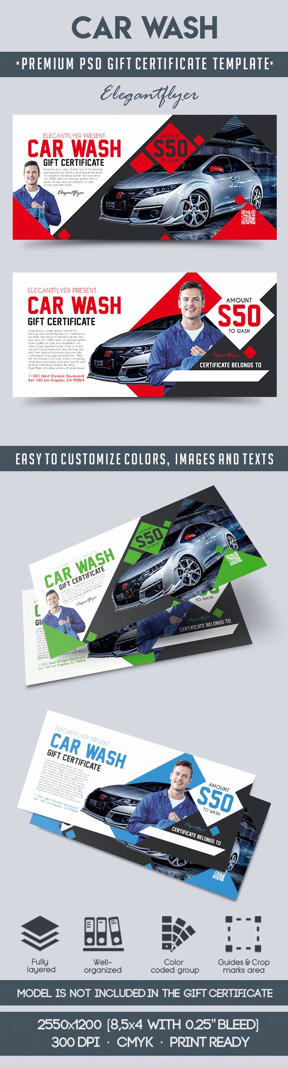 Car Wash Gift Certificate Template Unique Car Wash – Premium Gift Certificate Psd Template – by