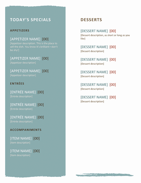 Catering Menu Template Word Awesome Restaurant Menu Template Microsoft Word Templates