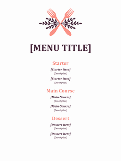 Catering Menu Template Word Beautiful 21 Free Free Restaurant Menu Templates Word Excel formats