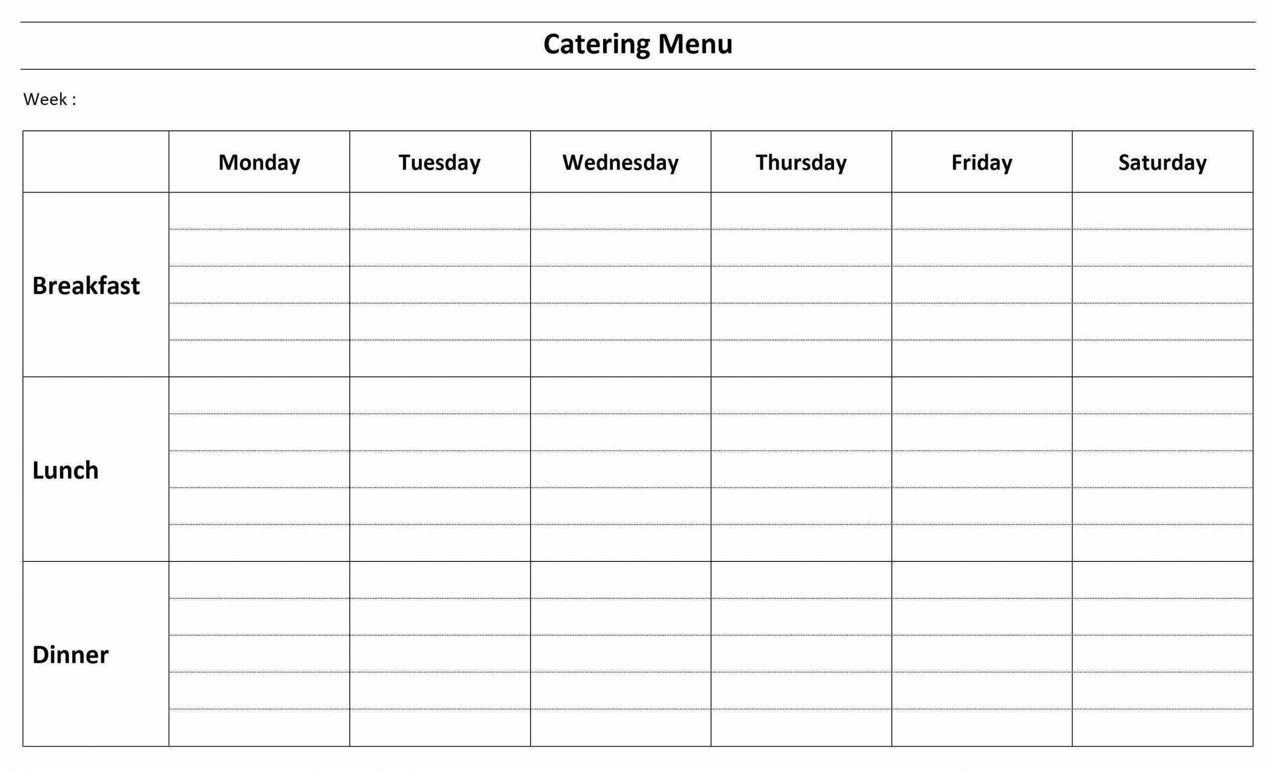 Catering Menu Template Word Elegant Catering Menu