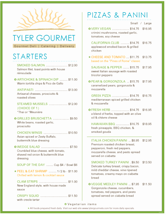 Catering Menu Template Word Fresh Menu Template Word