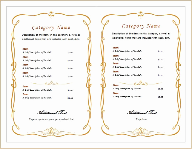 Catering Menu Template Word Unique Editable Menu Templates for Ms Word