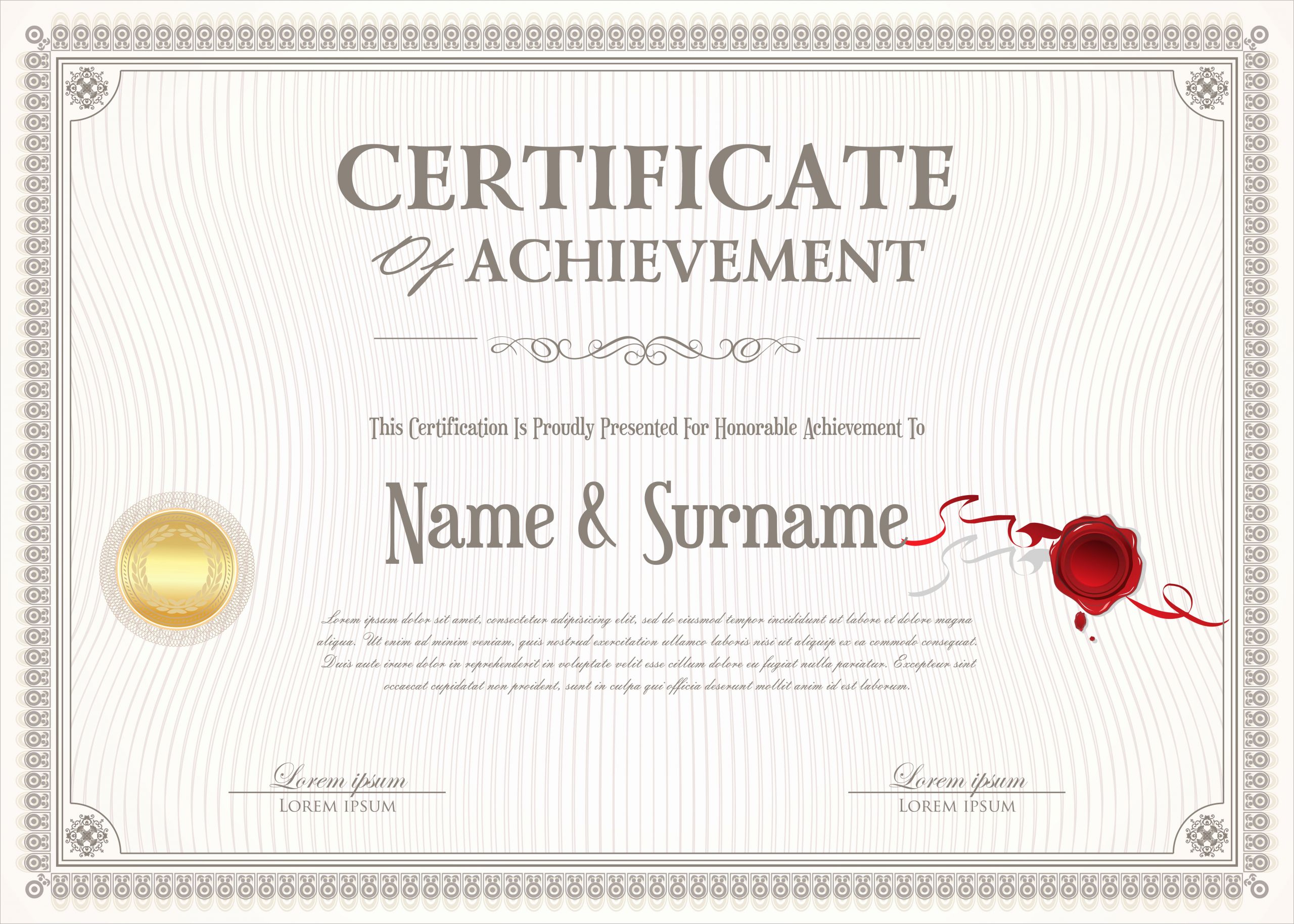 Certificate Of Accomplishment Template Elegant Certificate Of Achievement Retro Design Template