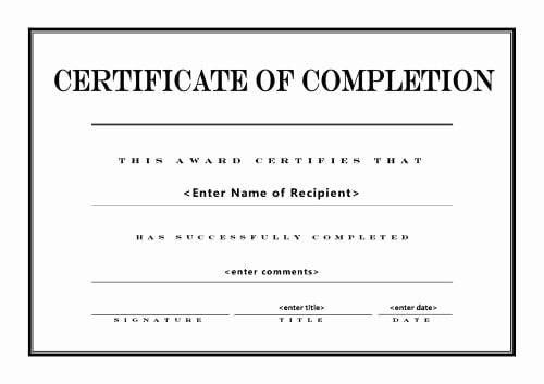 Certificate Of Accomplishment Template Inspirational 7 Free Certificate Of Pletion Templated Excel Pdf formats