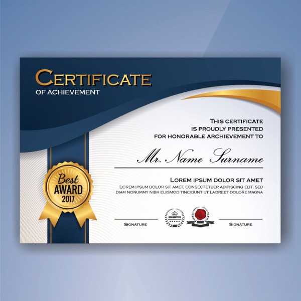 Certificate Of Accomplishment Template Inspirational Printable Certificate Template 35 Adobe Illustrator