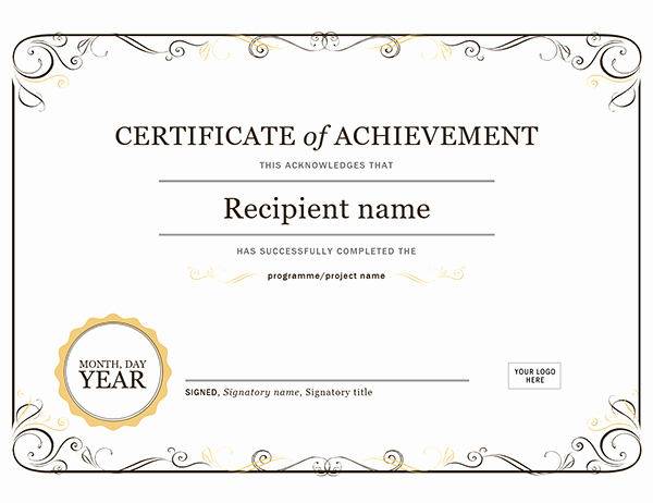 Certificate Of Achievement Template Free Awesome Certificate Of Achievement