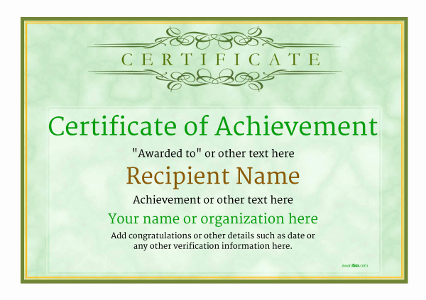 Certificate Of Achievement Template Free Beautiful Certificate Of Achievement Free Templates Easy to Use