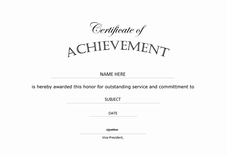 Certificate Of Achievement Template Free Beautiful Certificate Of Achievement Landscape Free Templates Clip