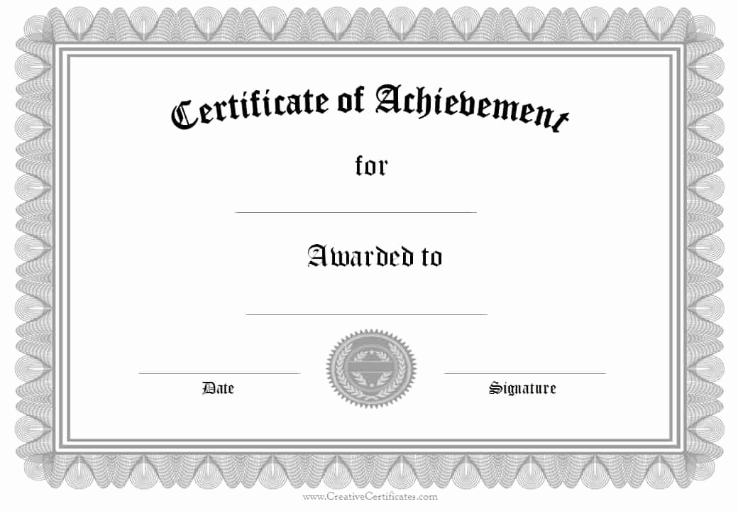 Certificate Of Achievement Template Free Beautiful Free formal Award Certificate Templates