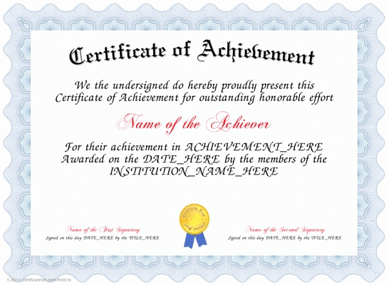 Certificate Of Achievement Template Free Best Of Certificate Templates