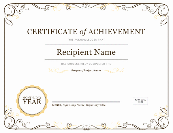 Certificate Of Achievement Template Free Inspirational New Free Achievement Certificates Templates Free