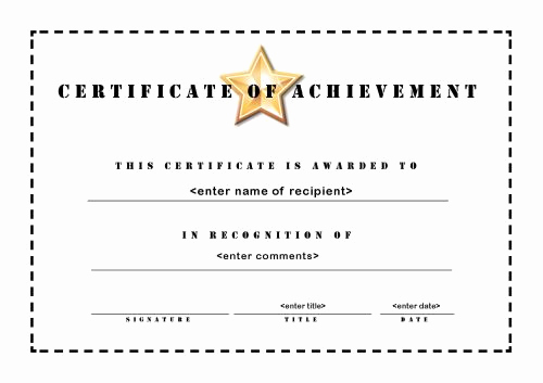 Certificate Of Achievement Template Free Lovely Certificate Of Achievement 003