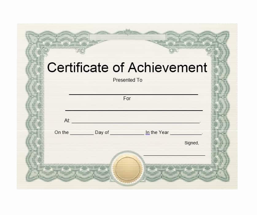 Certificate Of Achievement Template Free New 40 Great Certificate Of Achievement Templates Free