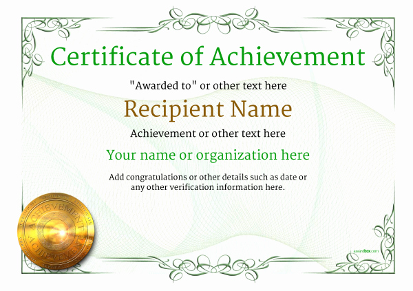 Certificate Of Achievement Template Free New Certificate Of Achievement Free Templates Easy to Use